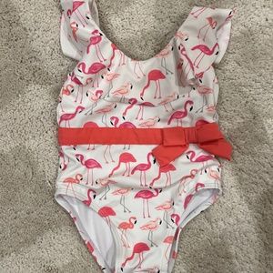 Janie and Jack matching flamingo swim suit